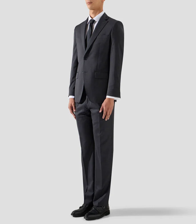 Traje de lana corte regular liso Hombre