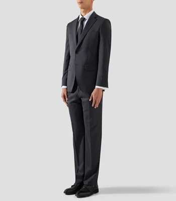 Traje de lana corte regular liso Hombre