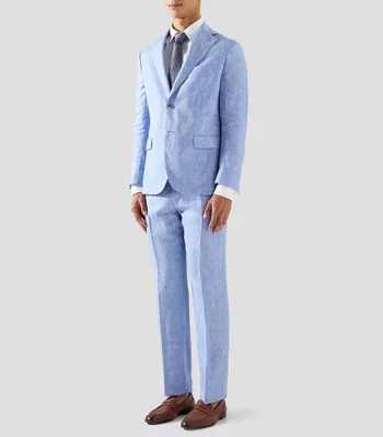 Traje de Lino de Corte Regular Hombre