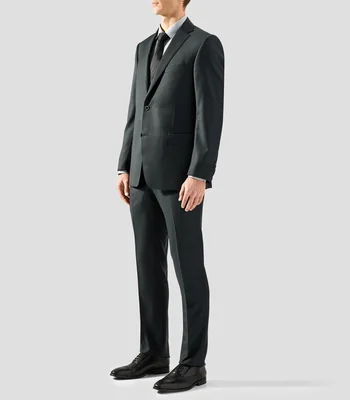 Traje de lana corte regular fantasía Hombre