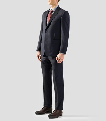 Traje de lana corte regular a rayas Hombre
