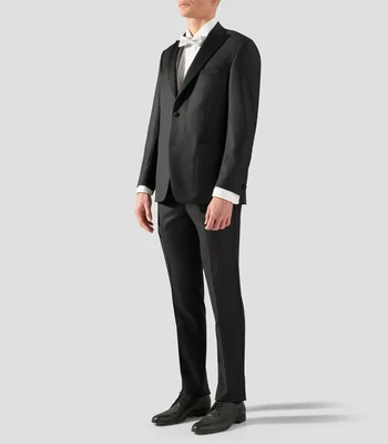 Smoking de lana corte regular liso Hombre
