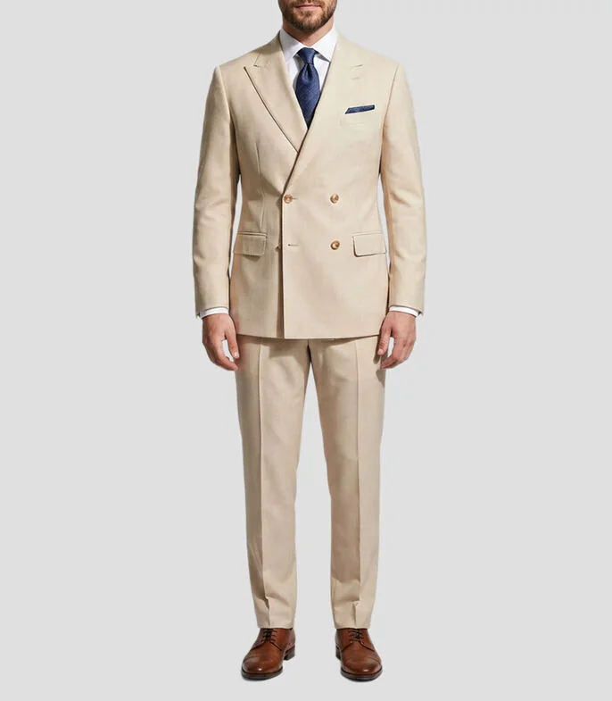 Traje de corte regular sólido Hombre