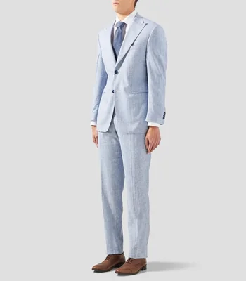 Traje de corte recto con microdiseños Hombre