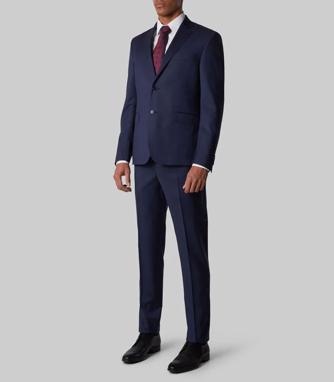 Traje de corte regular con mini cuadros Hombre