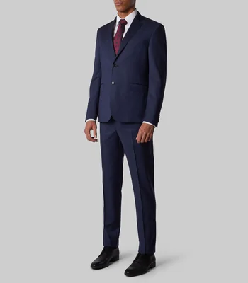 Traje de corte regular con mini cuadros Hombre