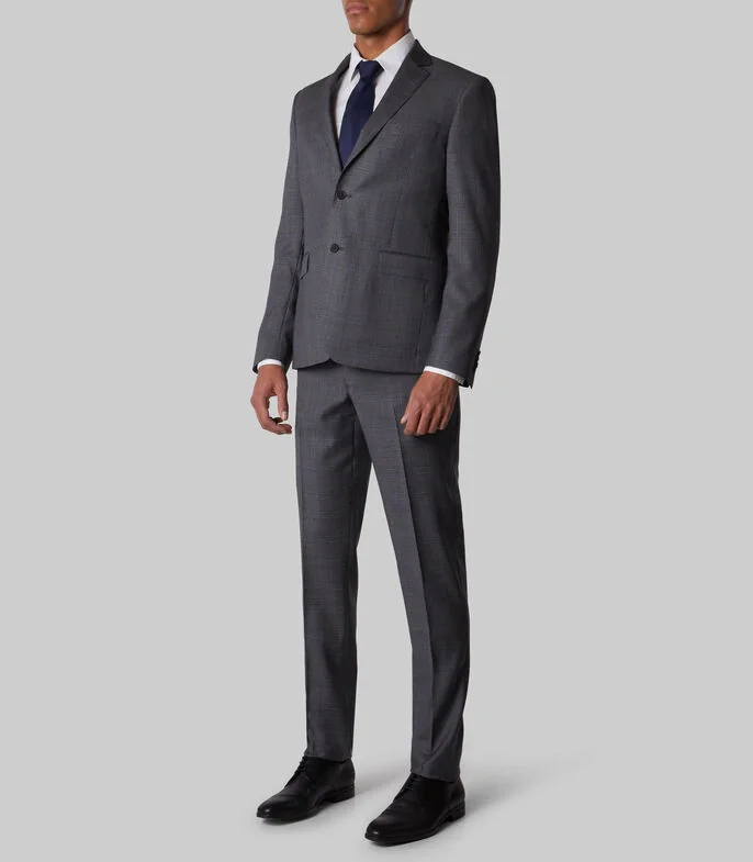 Traje de corte regular con rayas y rectángulos Hombre