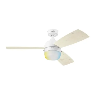Coolfan Ventilador de Techo Luz LED 44 Pulgadas, 3 Aspas Reversibles