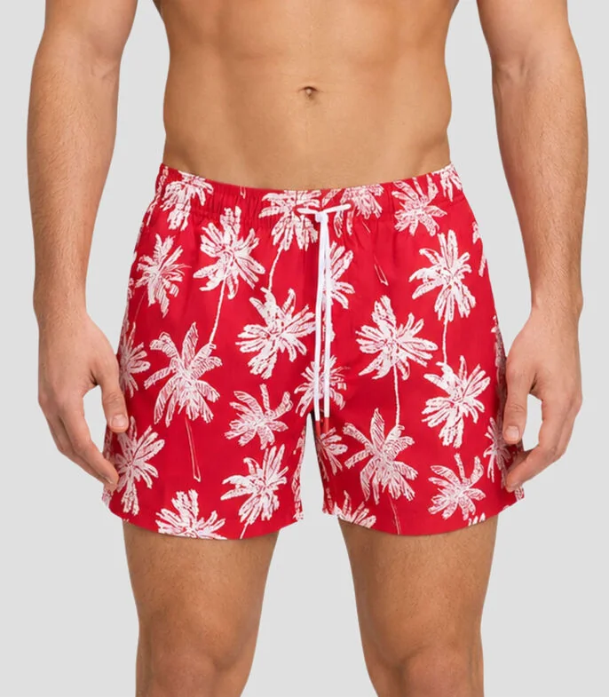 Traje de baño corto estampado Hombre