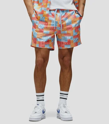 Traje de baño corto estampado Hombre