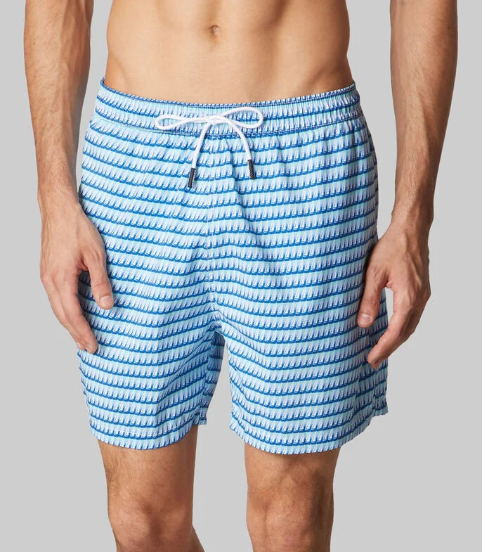 Traje de baño largo con microdiseño Hombre