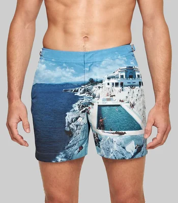 Traje de bano corto Bulldog con estampado Hombre