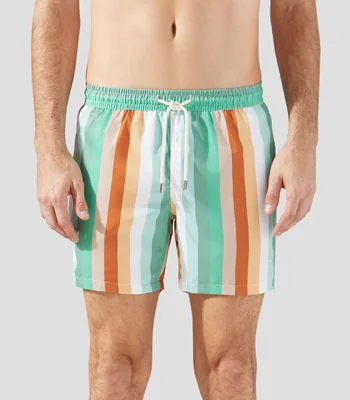 Traje de Baño corto de rayas Hombre
