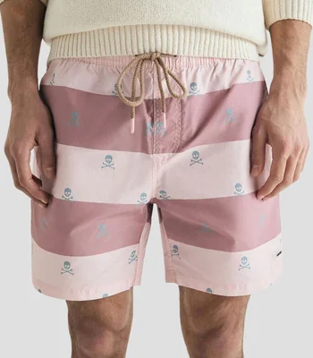 Traje de baño corto Skull rayas Hombre