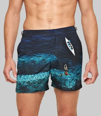 Traje de baño corto Bulldog con estampado Hombre