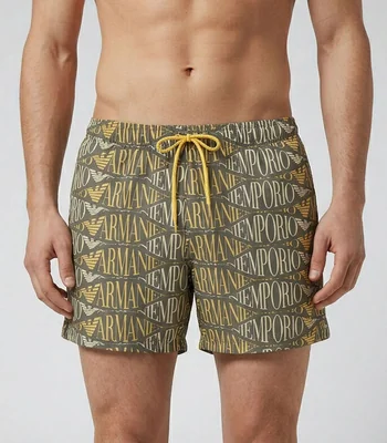 Traje de Baño corto con estampado Hombre