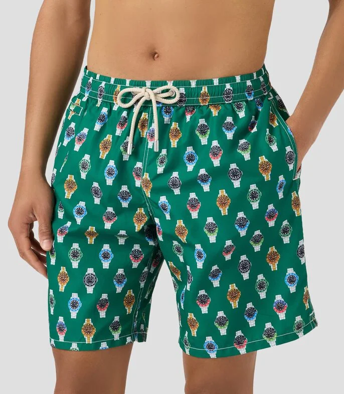 Traje de baño largo estampado Hombre
