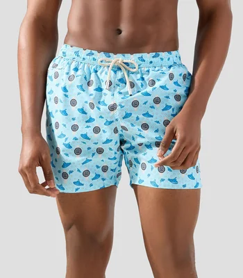 Traje de baño corto con estampado Hombre