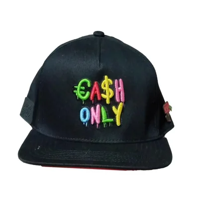 Gorra Cash Only Snapback Letras Colores Negro CASH-04