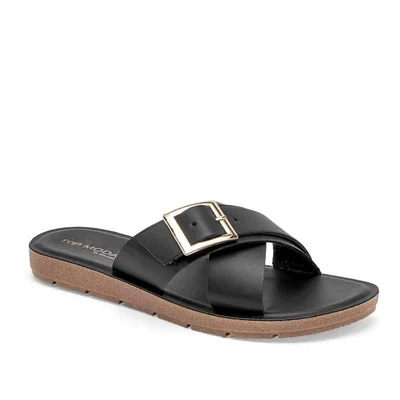 Top Moda sandalia piso para mujer negro cod 140933-E