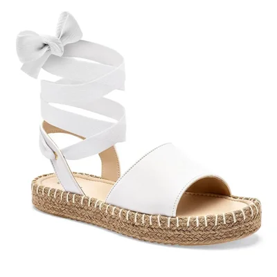 Queen sandalia tipo alpargata para mujer blanco cod 140787-E