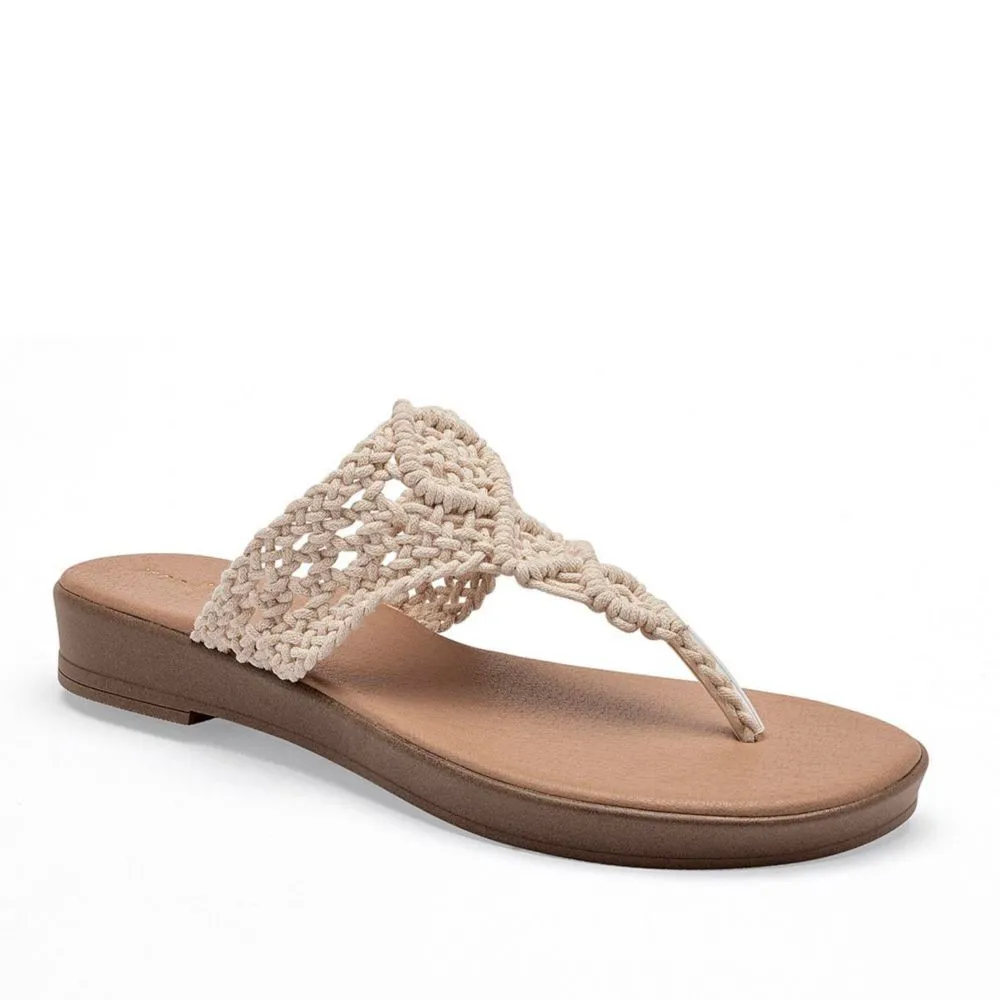 Mora Tierra sandalia piso para mujer latte cod 140653-E