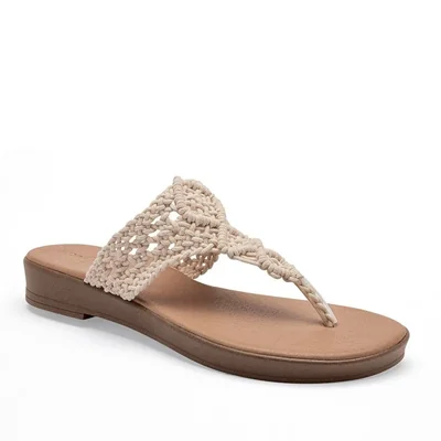 Mora Tierra sandalia piso para mujer latte cod 140653-E