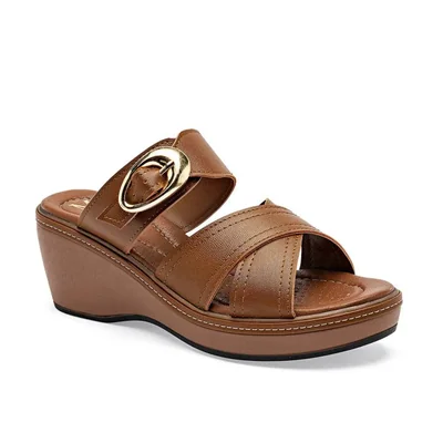Maxim sandalia cuña para mujer camel cod 140613-E