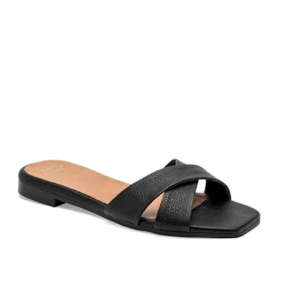 First Avenue sandalia piso para mujer negro cod 140424-E
