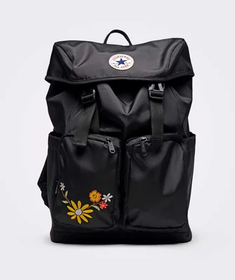 Mochila Converse Utility Flowers Negra para Mujer