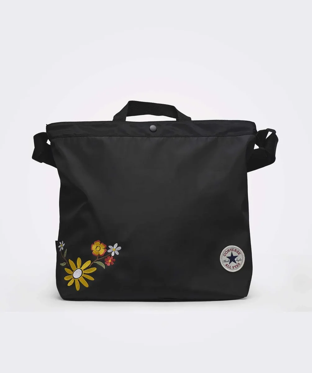 Bolsa Tote Converse Flowers Negra para Mujer