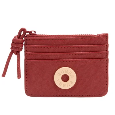 Tarjetero Bubba Crazy Rojo Compacta PU Vegano Mujer