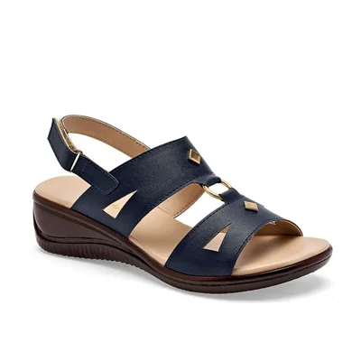 Pravia Sandalia cuña para Mujer Azul marino cod. 140930
