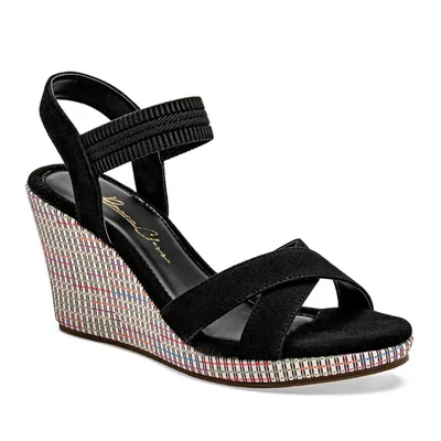 Been Class sandalia cuña para mujer negro cod 140264-E