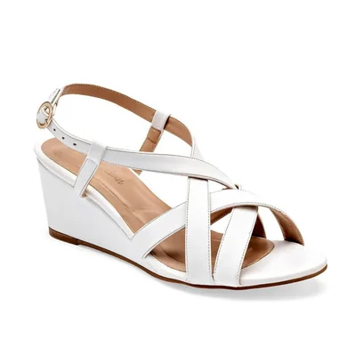 D'Cristian sandalia cuña para mujer blanco cod 141514-E