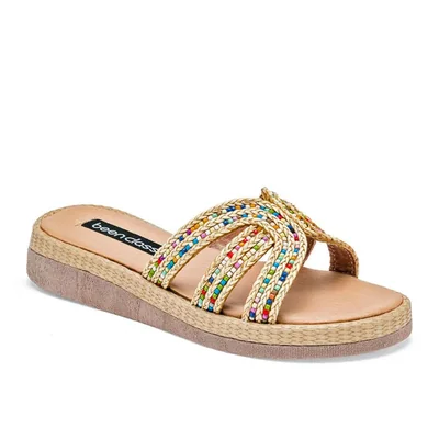 Been Class sandalia piso para mujer beige multicolor cod 141126-E