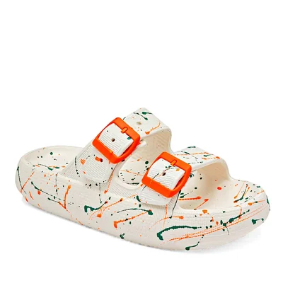 Evalight Sandalia para mujer beige verde naranja, Cod.125123CE