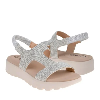 SANDALIAS DAMA NOMADAS 23045 SUEDE PLATA
