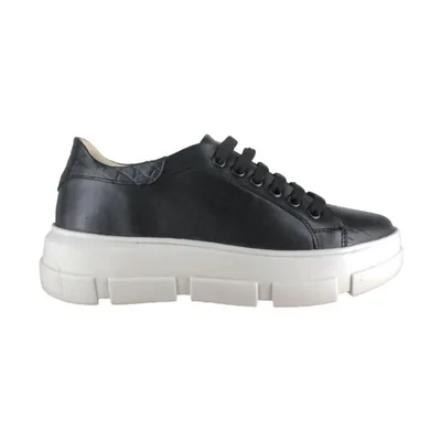 Tenis Casual Dama Carlo Ronaldi 010 Dama Becerro Negro Grabado Negro TR