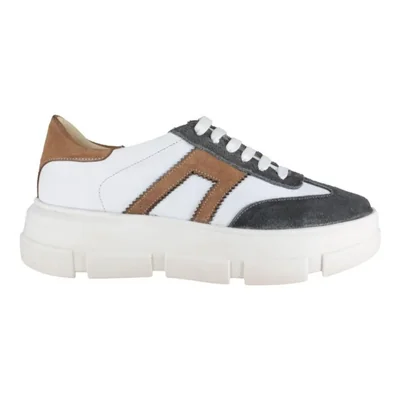 Tenis Casual Dama Carlo Ronaldi 07 Trento Blanco Nobuck Gris/Arena TR