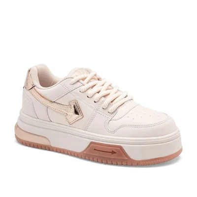 Clasben Tenis urbano para mujer blanco dorado, código 124919-E