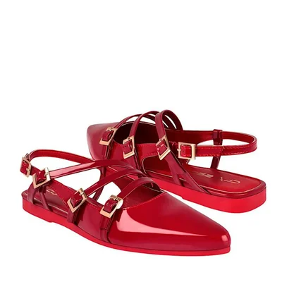 ZAPATOS CASUALES DAMA CLASBEN ZAFIRO CHAROL ROJO