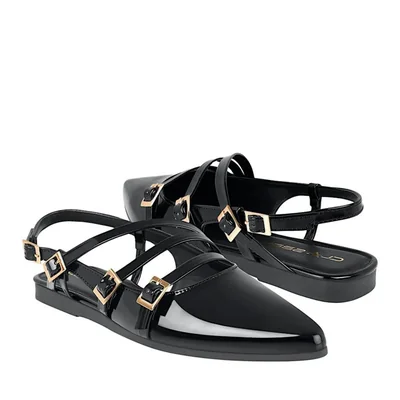 ZAPATOS CASUALES DAMA CLASBEN ZAFIRO CHAROL NEGRO