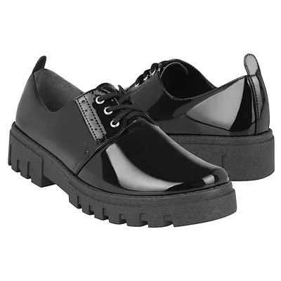 ZAPATOS CASUALES DAMA STYLO 12165 CHAROL NEGRO
