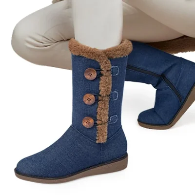 BOTA CORTA DAMA PINK TIPO UGG 1144369 COLOR MEZCLILLA