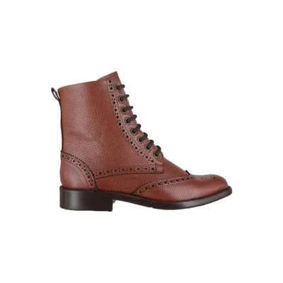 Bota Casual Dama Carlo Ronaldi 1020 Mestizo Grabado Brown Cuero Injerto