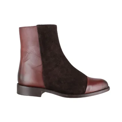 Bota Vestir Dama Carlo Ronaldi 1026 Becerro Café Capuchino Hunting Café Oscuro Cuero