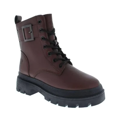 Bota Para Mujer Swiss Navy Combat Con Hebilla color Café
