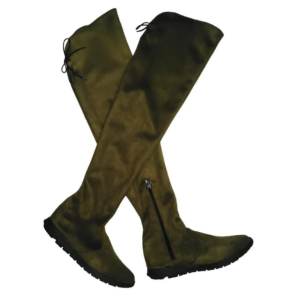 Bota Biker Piso para mujer Musgo Nyxmart
