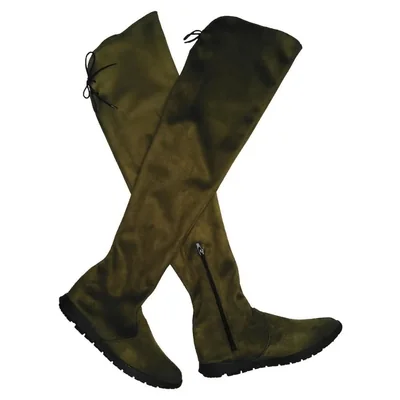 Bota Biker Piso para mujer Musgo Nyxmart